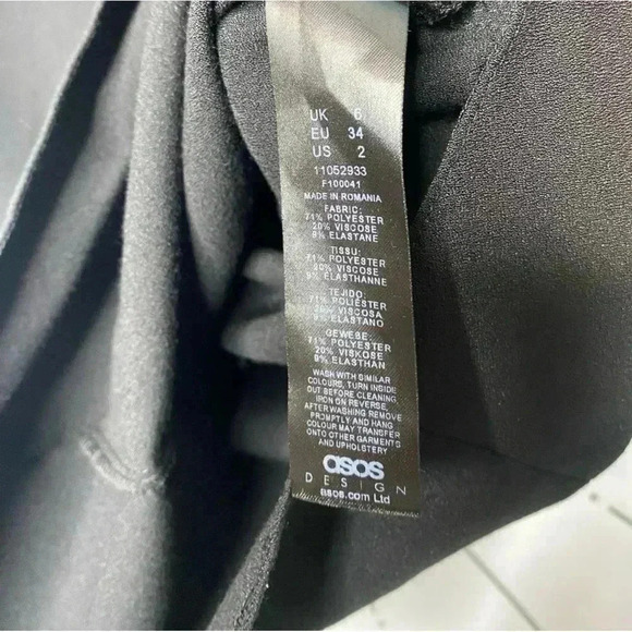 ASOS DESIGN Black Kimono Wide Sleeve Fitted Mini Dress - Picture 5 of 5